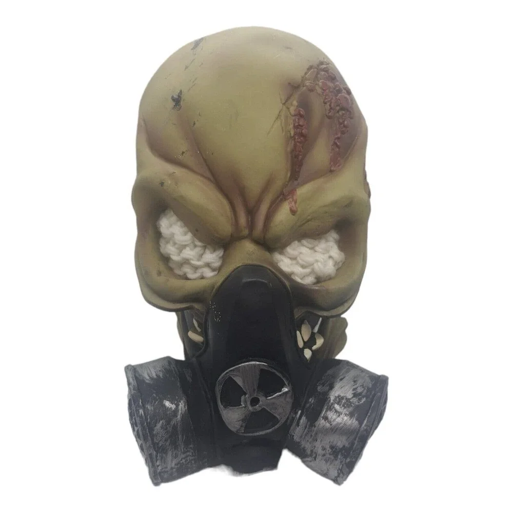 Full Face Latex Gas Mask Skull Alien Head Gasmask Halloween Costume Horr…